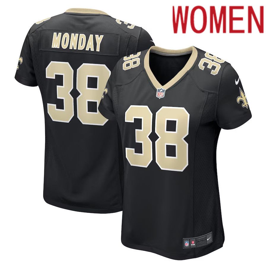 Women New Orleans Saints #38 Smoke Monday Nike Black Game Player NFL Jersey->women nfl jersey->Women Jersey